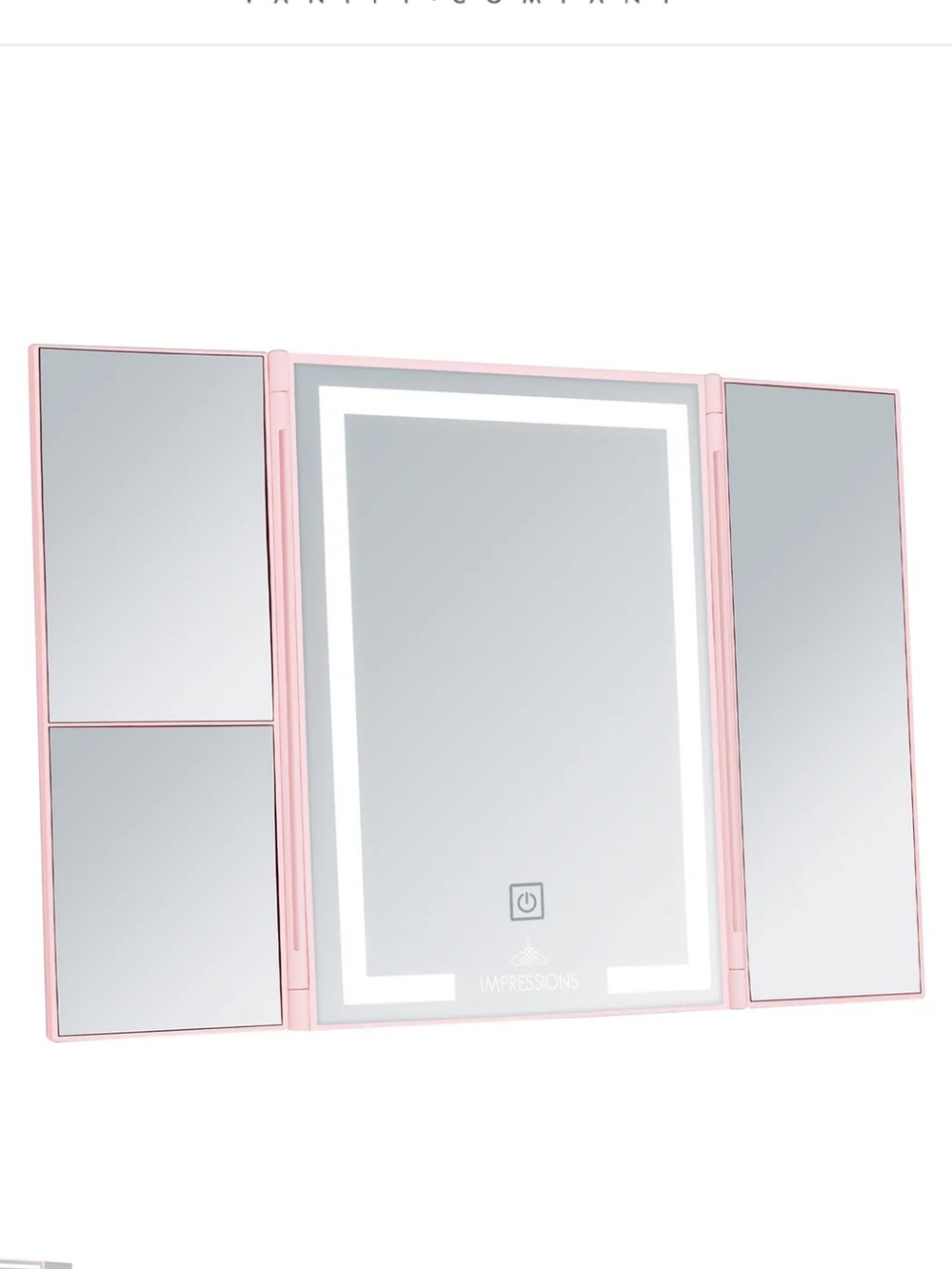 Brand new in box! $60 Impressions Vanity Lucid Trifold LED Easel Makeup Mirror